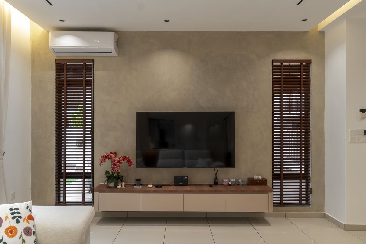 Custom TV console with floating cabinet - SPACE Artisan KL